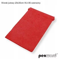 Opakowania i torebki na prezenty - Worek Jutowy 20X30Cm Wj-06 Czerwony Penword - miniaturka - grafika 1