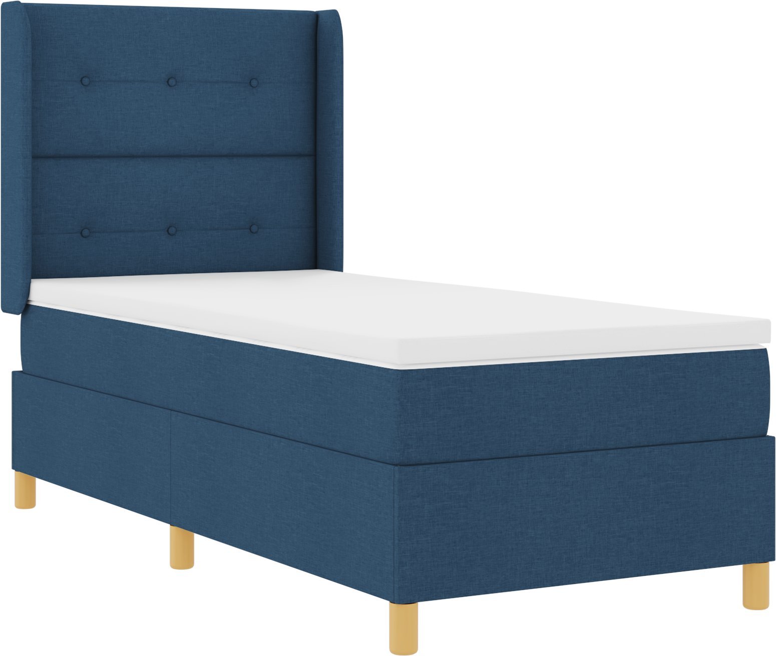 Łóżko kontynentalne vidaXL z materacem niebieskie 100x200 cm tkanina