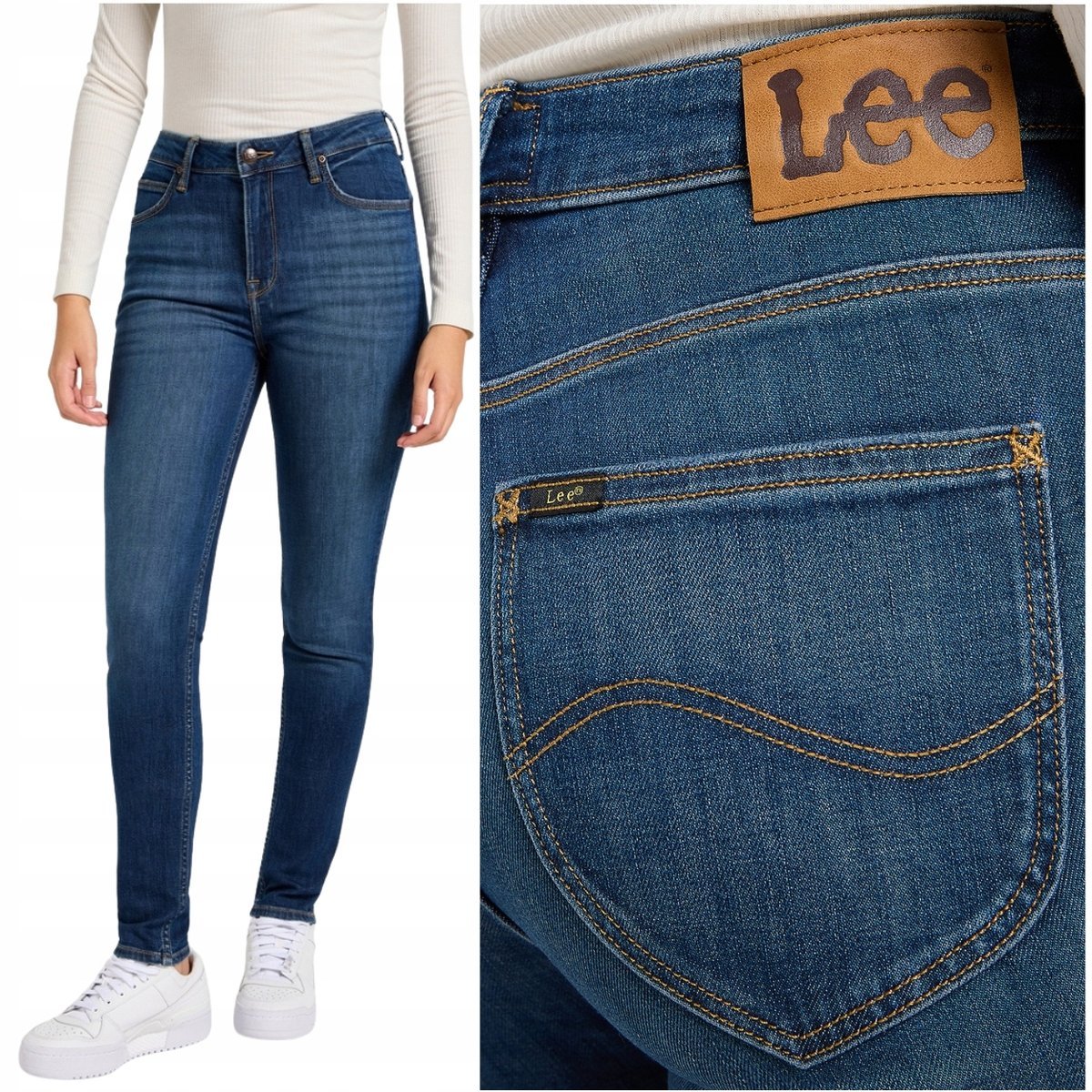 Lee SCARLETT HIGH Lenghts wysokie damskie spodnie jeansowe rurki W32 L33