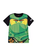 Koszulki dla chłopców - Lego t-shirt bawełniany dziecięcy kolor zielony z nadrukiem - miniaturka - grafika 1