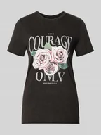 Koszulki i topy damskie - T-shirt o kroju regular fit z czystej bawełny model ‘LUCY’ - miniaturka - grafika 1