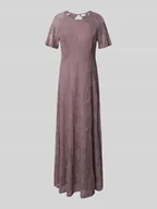 Sukienki - Długa sukienka z koronki z okrągłym dekoltem - miniaturka - grafika 1