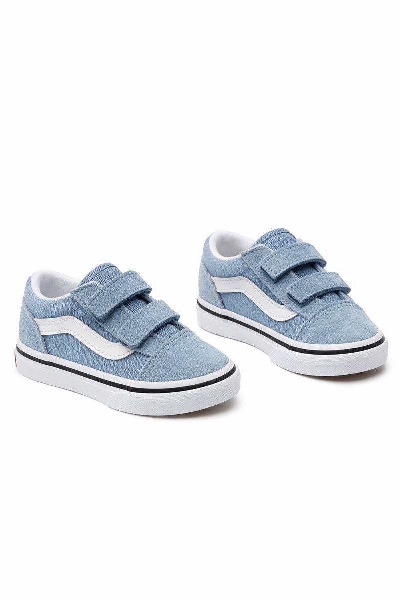 VANS TRAMPKI DZIECIĘCE NIEBIESKIE Z BIAŁYM PASKIEM NA RZEPY 19 1I4A