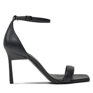 Sandały damskie - Sandały Calvin Klein Heel Sandal 90 Pearl Lth HW0HW02066 Czarny - miniaturka - grafika 1