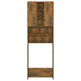 vidaXL Szafka na pralkę, przydymiony dąb, 64 x 25,5 x 190 cm - Szafki łazienkowe - miniaturka - grafika 7