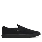 Trampki męskie - Tenisówki Tommy Hilfiger Vulc Core Slip On FM0FM05689 Czarny - miniaturka - grafika 1