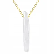 Naszyjniki - Złoty Naszyjnik Naturalny Kryształ Kamień Naturalny Kamyk Góry SREBRO 925 - miniaturka - grafika 1