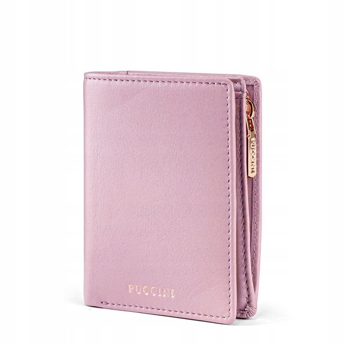 Portfel Damski Skórzany Mały Skóra Naturalna RFID PUCCINI Różowy ZN9006-3C