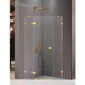 Kabiny prysznicowe - New Trendy EXK-3840 KABINA AVEXA GOLD SHINE PI$582CIOKąTNA L 80x80x200 CZYSTE 6mm ACTIVE SHIELD - miniaturka - grafika 1