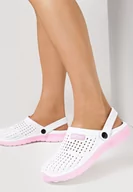 Klapki i japonki damskie - Biało-Różowe Klapki Iphiope - miniaturka - grafika 1