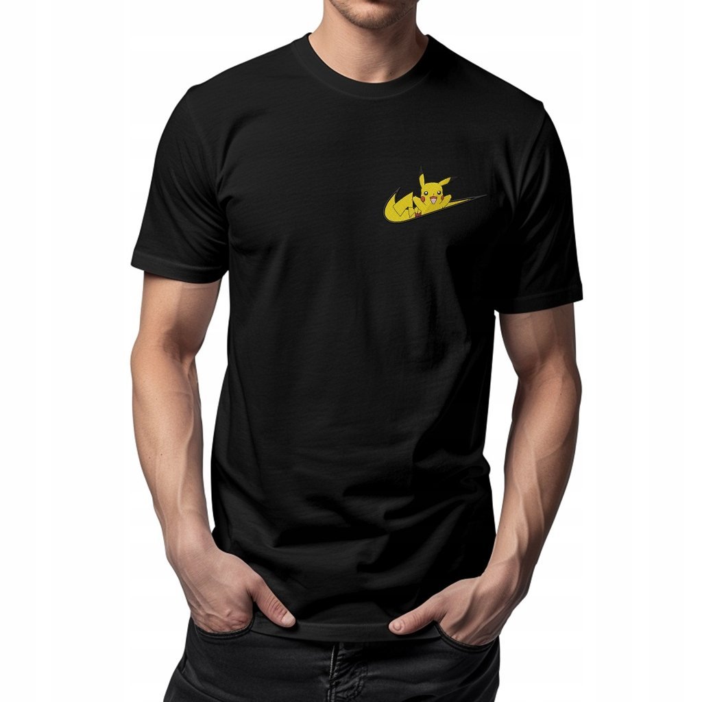 Koszulka z haftem Pikachu - unisex streetwear Premium, Bawełna 100% M