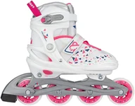Rolki - Nijdam Rolki regulowane dla dzieci White Wedge N20AA04-PNK-33-36 - miniaturka - grafika 1
