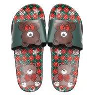 Klapki i japonki damskie - Klapki Damskie Z Misiem Basenowe Zielone Gumowe Ogrodowe Domowe Piankowe Wygodne 36/37 - miniaturka - grafika 1