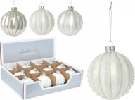 Bombki - Bombka na choinkę szklana biała ozdobna 8 cm 1szt - miniaturka - grafika 1