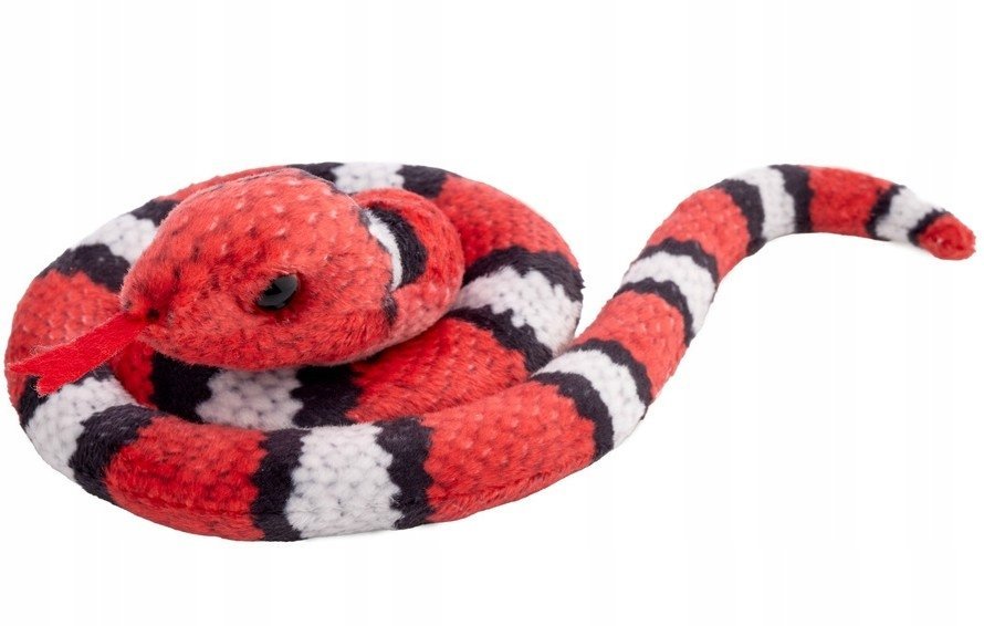 Maskotka Wąż zwinięty czerwono-biały - 50cm