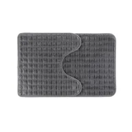 Dywaniki łazienkowe - Dywanik łazienkowy Panama 2-elementowy szary - miniaturka - grafika 1