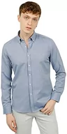 Koszule męskie - Bonamaison Męska koszula z długim rękawem, krój slim fit, granatowa, standardowa - miniaturka - grafika 1