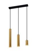 Lampy sufitowe - Candellux Lampa wisząca czarna/drewniana oprawa 3x25W Tubo 33-79114 33-79114 - miniaturka - grafika 1
