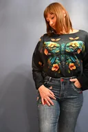 Bluzy damskie - Bluza bawełniana Motyl Niebieski - miniaturka - grafika 1