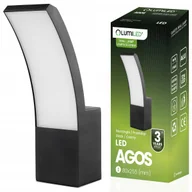 Lampy ogrodowe - LAMPA ELEWACYJNA LED ZEWNĘTRZNA ŚCIENNA CZARNA KINKIET OGRODOWY 12W IP44 - miniaturka - grafika 1