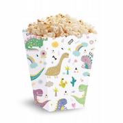 Naczynia i sztućce jednorazowe - Pudełko na popcorn słodycze dinozaur urodziny 5szt - miniaturka - grafika 1