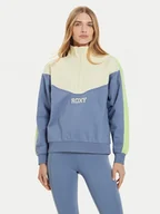 Bluzy damskie - Roxy Bluza Essential Energy ERJFT04860 Niebieski Loose Fit - miniaturka - grafika 1