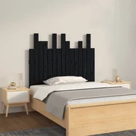 Inne meble do sypialni - Wezgłowie łóżka, czarne, 95,5x3x80 cm, lite drewno sosnowe Lumarko - miniaturka - grafika 1