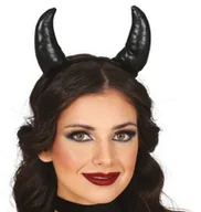 Dodatki do strojów karnawałowych - Opaska rogi czarne miękkie - miniaturka - grafika 1