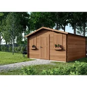 Altany ogrodowe - Domek ogrodowy ALTANKA 16 m2 - 4x4 m - 28 mm, drewniany, impregnowany, DOM144, 1szt. - miniaturka - grafika 1