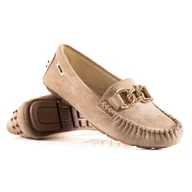 Mokasyny damskie - Goodin Klasyczne Mokasyny Z Ozdobą beżowy - miniaturka - grafika 1