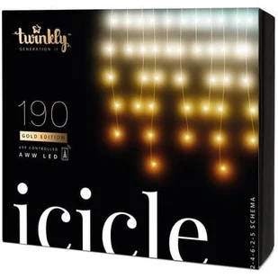 Twinkly Smart lampki choinkowe - Sople 190 LED AWW Gold - Oświetlenie świąteczne - miniaturka - grafika 9