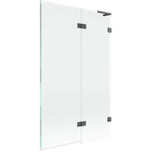 Parawany nawannowe - Mexen Lunar L parawan nawannowy 2-skrzydłowy prawy 110 x 150 cm, transparent, gun gray szczotkowany - 897L-110-100-66-00-P - miniaturka - grafika 1