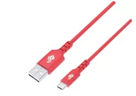 Kable USB - Kabel USB-USB C 1m silikonowy czerwony Quick Charge - miniaturka - grafika 1