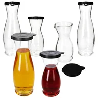 Karafki - 6x MIA MISURA karafka do wina z pokrywką czarna 0,5L i 1L kalibrowany szklany dzbanek na sok - miniaturka - grafika 1