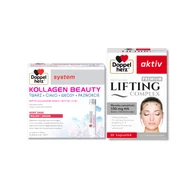 Suplementy diety - Doppelherz® system KOLLAGEN BEAUTY NOWY SMAK! Malina i jagoda + Doppelherz® aktiv LIFTING Complex PREMIUM ZESTAW - miniaturka - grafika 1