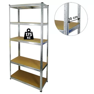Regał metalowy 5-poziomowy Gien 875kg stalowy - Szafy i regały magazynowe - miniaturka - grafika 1