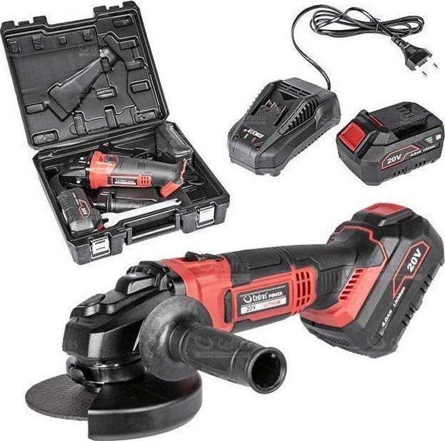 Cedrus SZLIFIERKA KĄTOWA POWER+ AG125Li-SET Zestaw z baterią i ładowarką w walizce POWER+ 20V