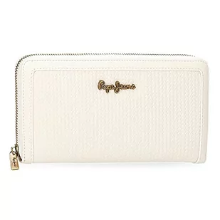 Pepe Jeans Lena Portfel z wizytówką Biały 19,5x10x2 cms Skóra syntetyczna, Biały, Billetero con tarjetero, Portfel z wizytówką - Portfele - miniaturka - grafika 1