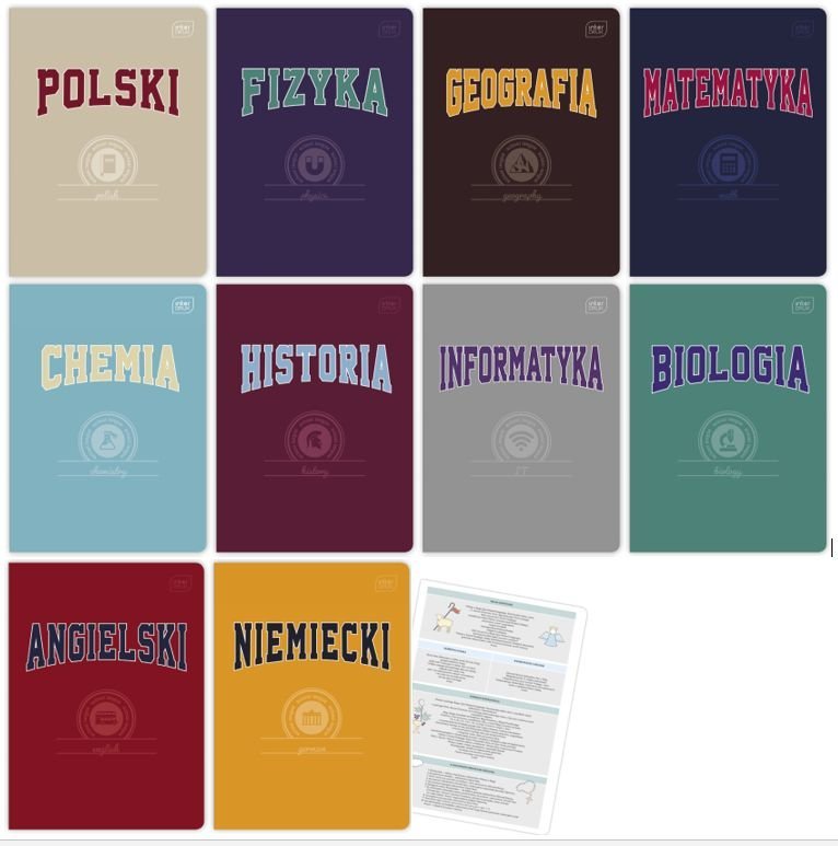 Zeszyt A5, Interdruk, w kratkę/w linie, 60 kartek, Hybrid, 10 sztuk