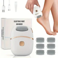 Pielęgnacja stóp - TEMU Elektryczny depilator do stóp z 6 wymiennymi głowicami, do usuwania martwego naskórka i polerowania, zasilany przez USB, wygodny ergonomiczny - miniaturka - grafika 1