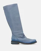 Kozaki damskie - Kozaki damskie niebieskie z cieniowanej skóry - Venezia - miniaturka - grafika 1