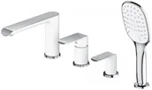 Baterie wannowe i prysznicowe - Omnires Sacramento bateria wannowo-prysznicowa chrom biały SC2332CRB - miniaturka - grafika 1