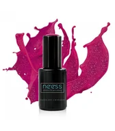 Lakiery hybrydowe - Neess lakier hybrydowy 7563 Malina Jest z Brokatem, 4 ml - miniaturka - grafika 1