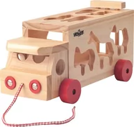 Sortery dla dzieci - Woodyland Ciężarówka - sorter ze zwierzętami WD91199 - miniaturka - grafika 1