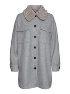 Płaszcze damskie - bestseller a/s VMOLLIE Coat BOOS płaszcz damski, jasny szary melanż, XL - miniaturka - grafika 1