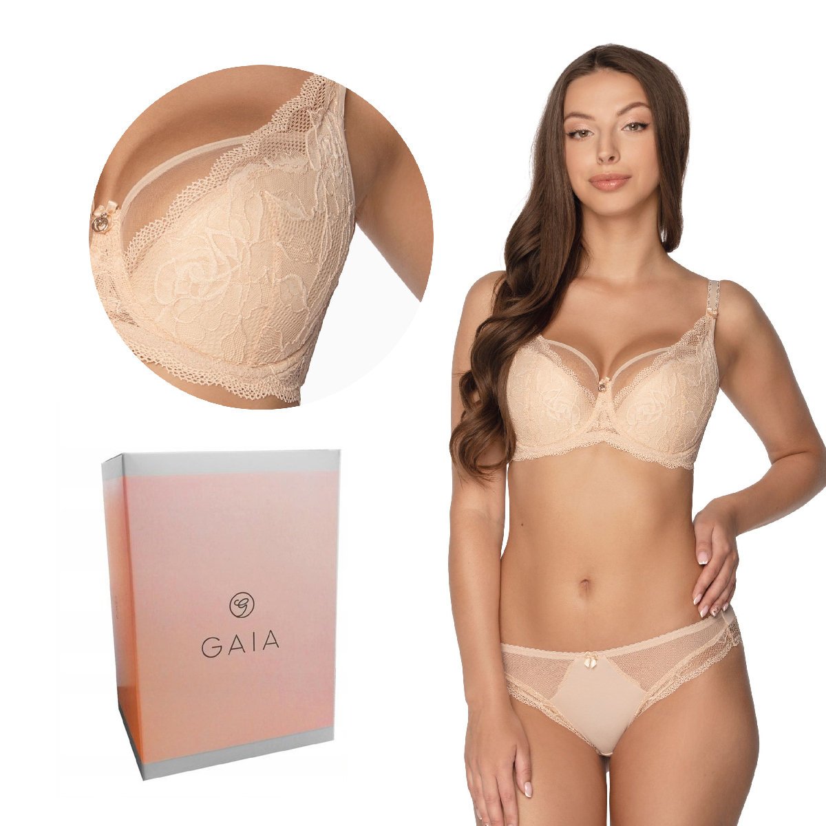 Biustonosz GAIA Semi-Soft Veronika2 931 półusztywniany beżowy 90B