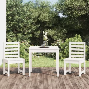 3-cz. zestaw mebli ogrodowych bistro, biały, drewno sosnowe vidaXL - Meble ogrodowe - miniaturka - grafika 1