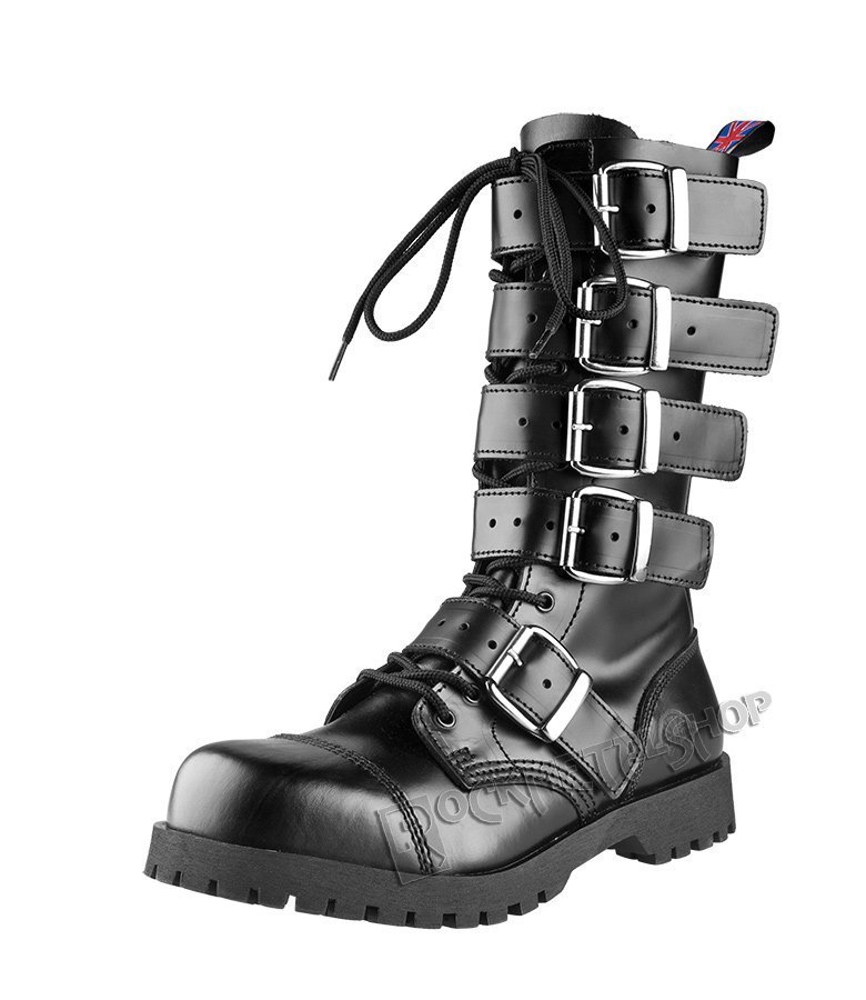 glany NEVERMIND - CZARNE (14 dziurek + 5 klamer) polerowane-41