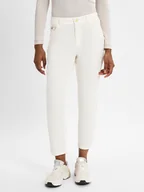 Spodnie sportowe damskie - Tommy Hilfiger Spodnie Kobiety Sztruks biały jednolity, 34 - miniaturka - grafika 1