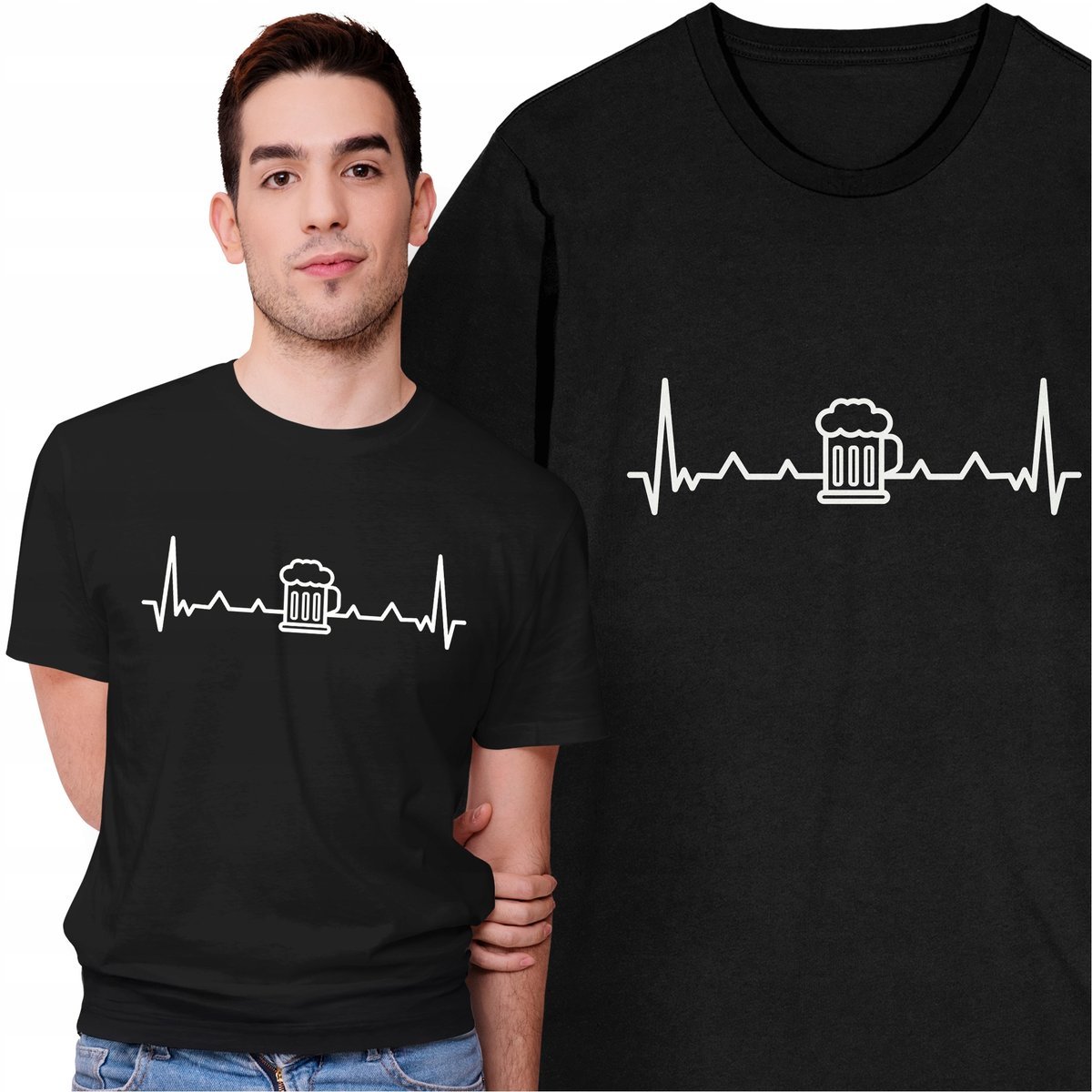 Koszulka Męska Śmieszny T-shirt z Piwem dla Piwosza Taty Szwagra Faceta